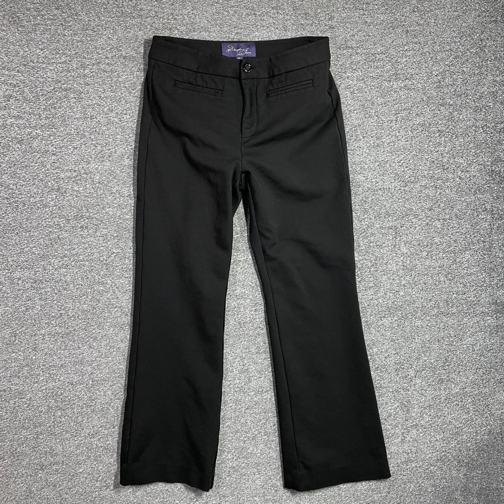NYDJ Pants Womens 8P Black Ponte Knit Trousers Lift Tuck